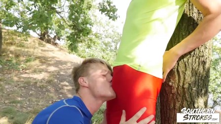 SOUTHERNSTROKES Robbie Dane Fucked After blowjob in the Wood