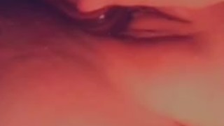 Redhead teen fucks herself with glass dildo