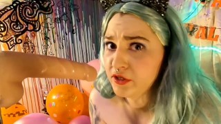 Looner Balloon Blowjob. You convince me to Suck your cock, Asking me to deepthroat&Gag on 10" cock
