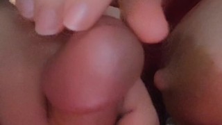 AMATEUR Cumming on chubby redheads Tits