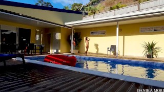 Oil massage leads to rough anal sex and squirt in outdoor- Danika Mori Vacations