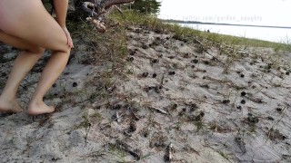 Was getting Horny on the Beach so i rubbed my pussy while i watched the Others enjoying the Beach