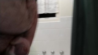 Chubby guy jerking it