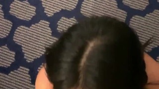 Cute girl is blowing a huge cock!