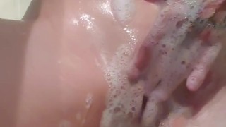 Playing with my wet soapy pussy 