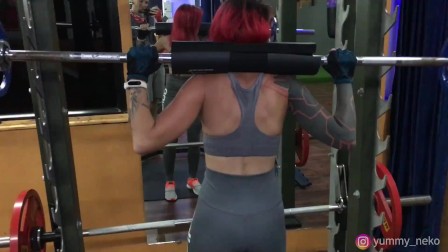 It was supposed to be a workout video - Nora Redmain fucked in a changing room of a gym