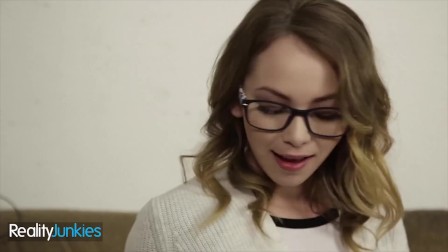 Reality - Nerdy lil Angel Smalls loves big cock anal