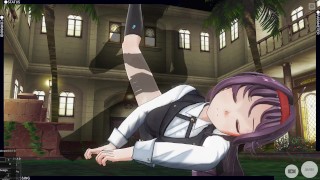 3D HENTAI Konno Yuuki gets fucked in the yard and takes a creampie
