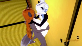 Furry Hentai 3D Yiff - Grey Fox & Panda Bear First Time Sex
