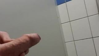 Extrem Pissing in a Restroom with hard cook 