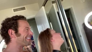 Teen fucks her teacher in front of the mirror