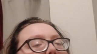Sloppy dildo blowjob
