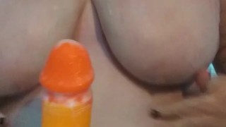Handjob To My New Rainbow Dildo