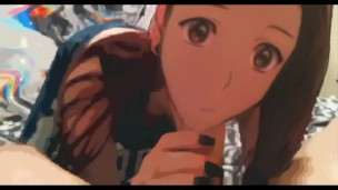 Fucking An Anime Redhead Cute Girl (Snapchat Filter) Gives blowjob, and Gets Creampied Real Hentai