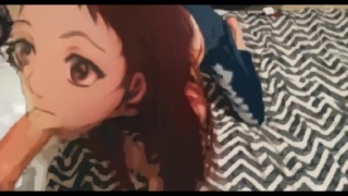 Fucking An Anime Redhead Cute Girl (Snapchat Filter) Gives Blowjob, and Gets Creampied Real Hentai