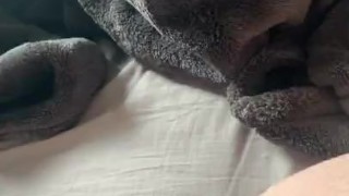 Fingering hairy wet pussy