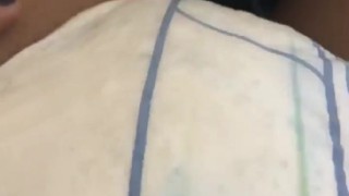 Touching myself in a freshly wet Abena M4