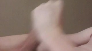 Big dick solo masturbation with cumshot on belly