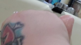 Bbw soapy feet rub down
