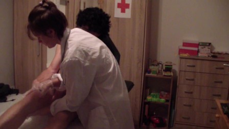 Young russian doctor exams and fucks a stranger