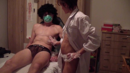 Young russian doctor exams and fucks a stranger