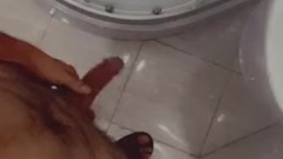Playing with my dick in bathroom 