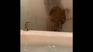Bbw twerks for me in Vegas shower 