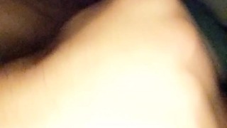 Jerking off and cumming on self while my straight friend and his dog are in bed next to me