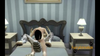Furry Yaoi Hentai 3D Yiff - Dog & Snow Leopard Footjob and Anal