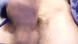 Stroking my thick cock harness uncut cock jerk off