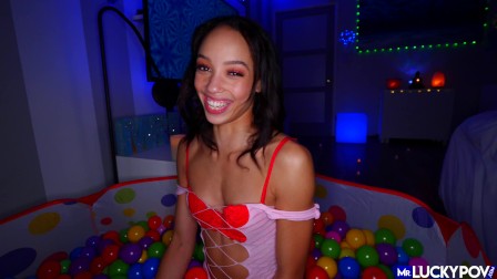 Bubbly Round Booty Babe In Ball Pit