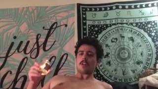 Hot Latin boy pours wax on himself for Halloween 