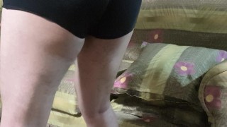 RED WATCH GUY BIG COCK INSIDE BLACK GLOSSY CALVIN KLEIN BOXERS SUGAR DADDY TRY-ON