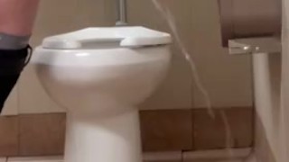 Quick piss miss the toilet