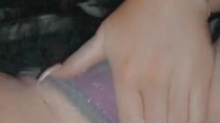 Teasing my wet pussy through sexy panties 