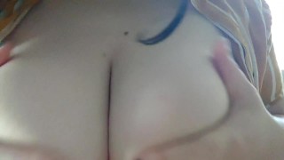 Messing With My Titties on Yoga Ball 