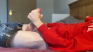EPIC Double Cum. Slow, oiled masturbation cumshots. Married straight guy big dick jerking off