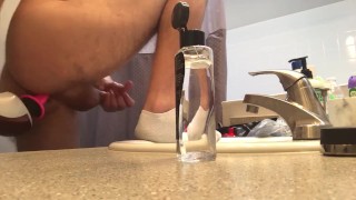 My stepbrother is such a smart guy. Suction cup silo + Massager = vibrator. Want his load