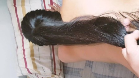 LONG HAIR!! In doggystyle I destroy her pussy while I prepare her delicious ass. Whore for money!