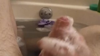 Uncut cock in tub