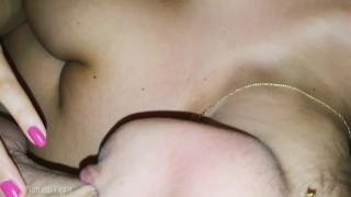 Teen With Fox Tail Anal Plug Makes Him Cum All Over Her Tits