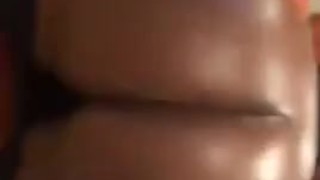 Ebony Cum from Ass Clapping with baby oil
