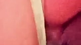 Quick vibrator fuck sneaking at work 