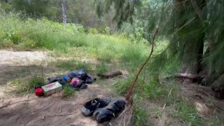 Nudity and Footjob by the River