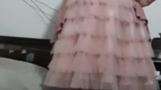 Crossdresser wearing a princess dress