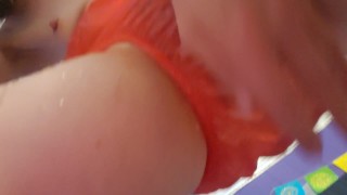 Plastic Panty Masturbation Bed Soaking. Please Watch