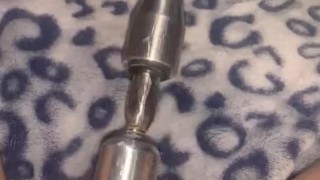 Dad fucks Mom with power tool