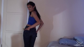 Tight Denim Jeans Strip Tease *Blue Thong Day With Viva Athena*