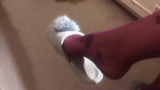 dangling shoeplay in nylons