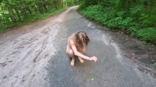 Hot teen Sarah Evans sits in Road Naked and Pee's on Her Beautiful teen Feet..Follow her on Twitter